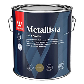 Краска по ржавчине 3в1 Tikkurila Metallista глянцевая, золотистая